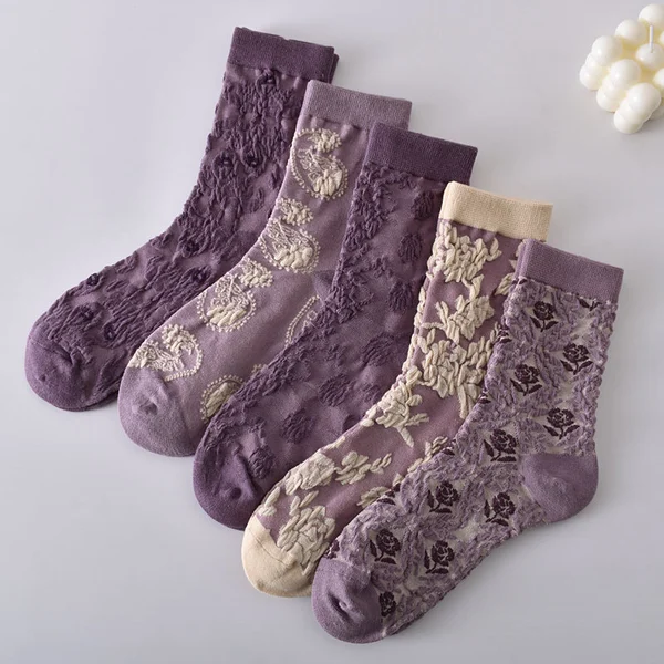 womens floral cotton socks