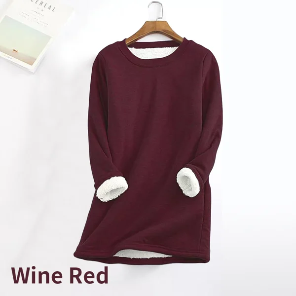 Womens NEW Casual Cotton Round Neck Solid Sweatshirt