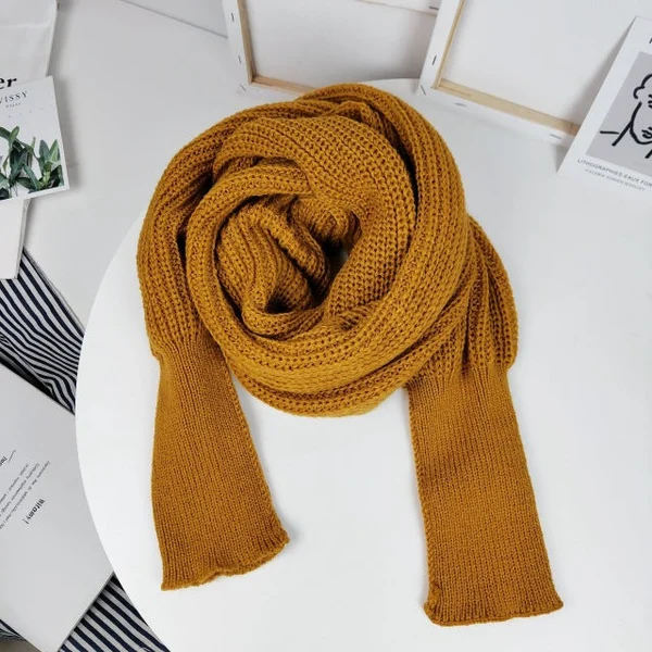 Trendy Knitted Sweater Scarf With Sleeves