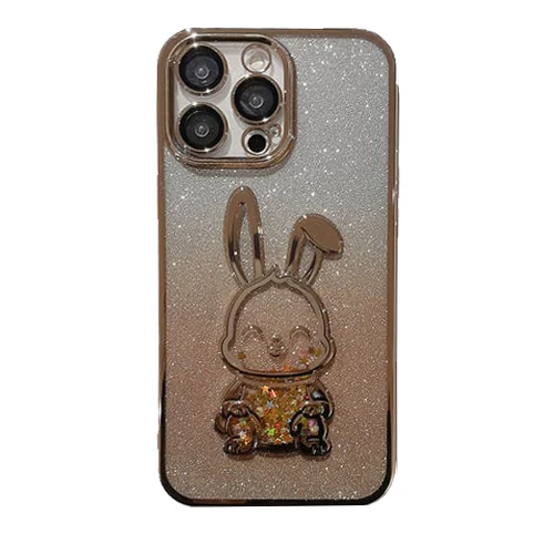 Gradient Glitter Quicksand Rabbit Case Cover For iPhone