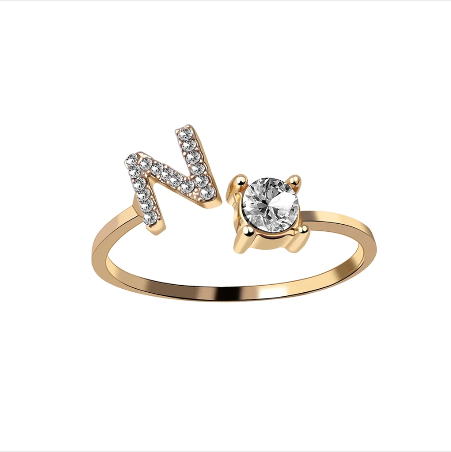 Initial Letter Ring with Zirconia