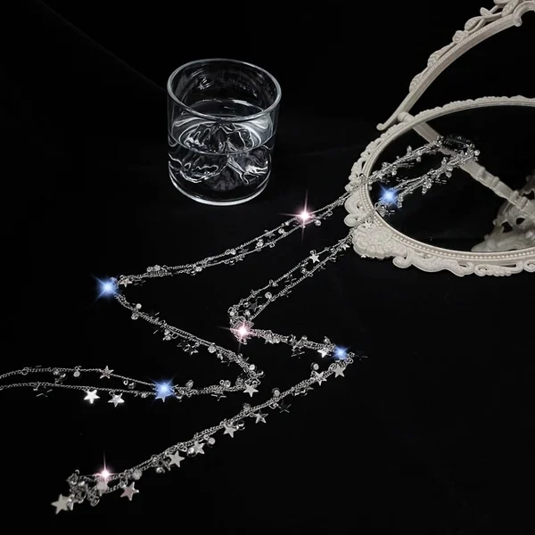 Coloured Rhinestone Chain Tassel Hair Clips Headband for Bride