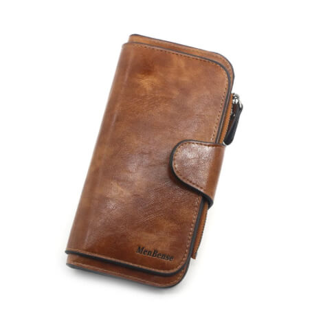 Leather Zipper Long Wallet Card Holder Viconchic