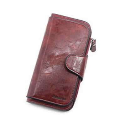 Leather Zipper Long Wallet Card Holder Viconchic