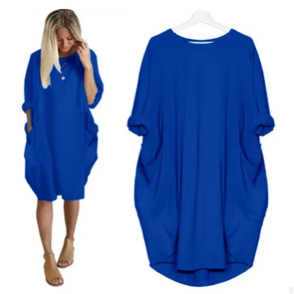 Womens Casual Solid O Outline Dress