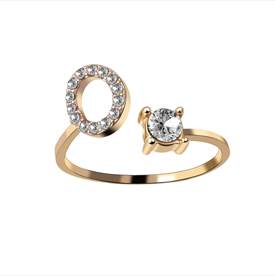 Initial Letter Ring with Zirconia