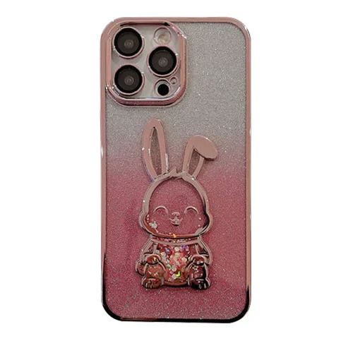 Gradient Glitter Quicksand Rabbit Case Cover For iPhone