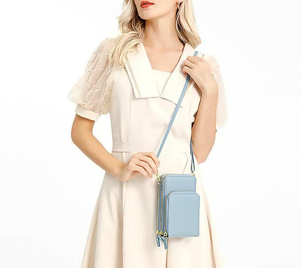 Three Zipper Vertical Shoulder Bag