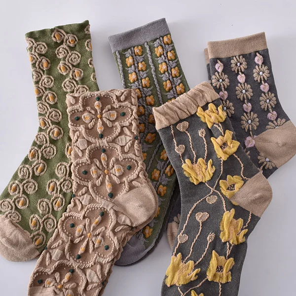 womens floral cotton socks