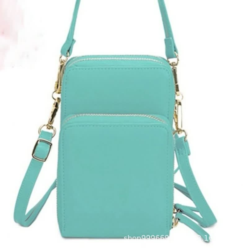 Three Zipper Vertical Shoulder Bag