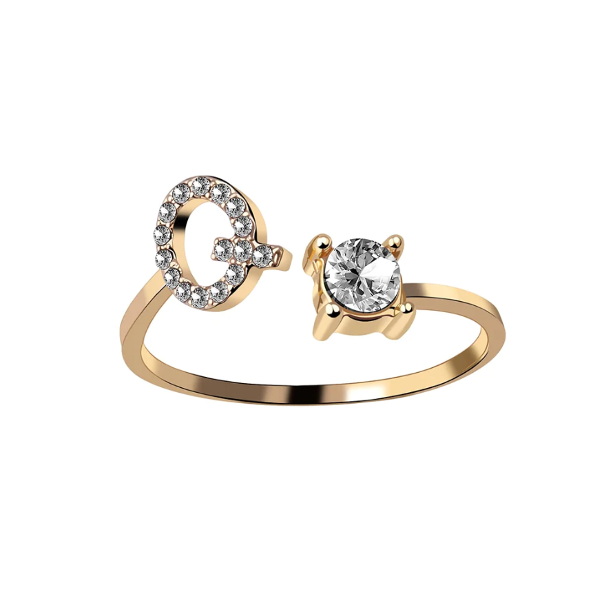 Initial Letter Ring with Zirconia