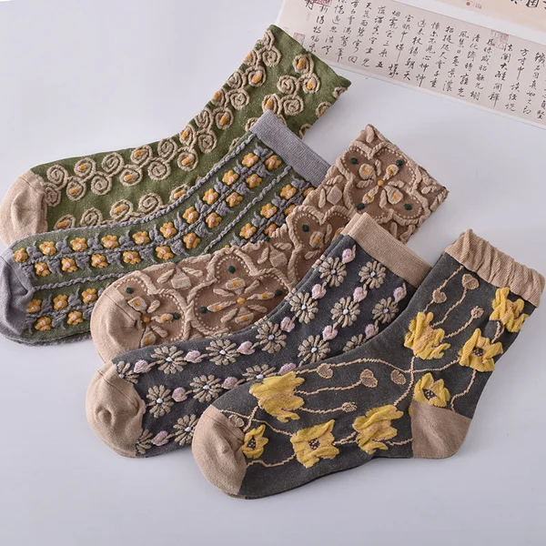 womens floral cotton socks