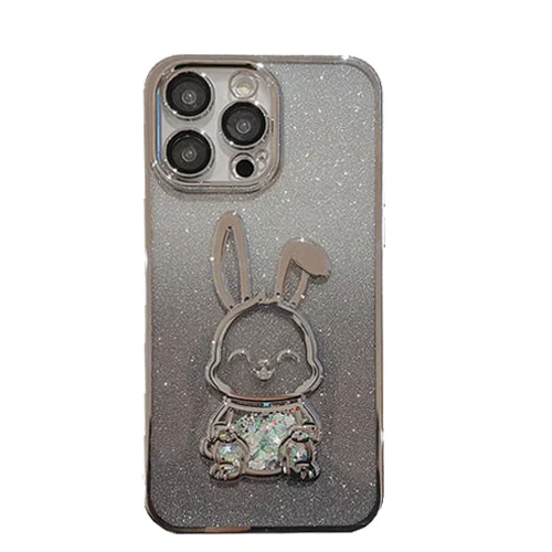 Gradient Glitter Quicksand Rabbit Case Cover For iPhone
