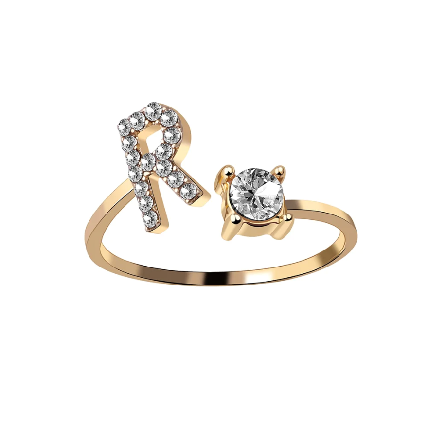 Initial Letter Ring with Zirconia