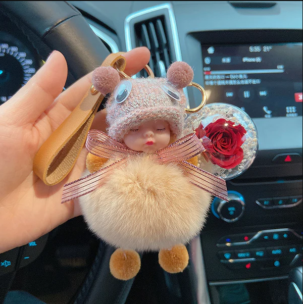 Super Cute Furry Doll Keychain