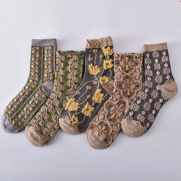 womens floral cotton socks