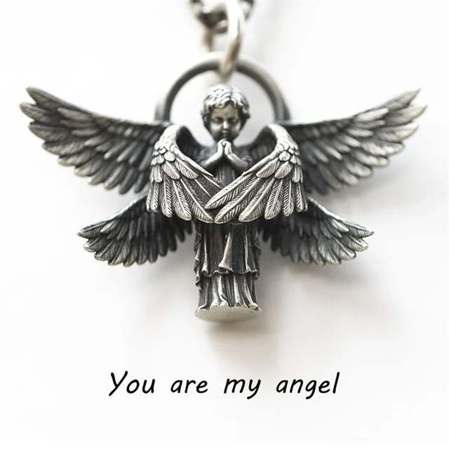 Angel Pendant Necklace Angel Wings Amulet
