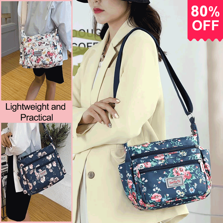 Multi layered Floral Pattern Waterproof Canvas Bag for Women