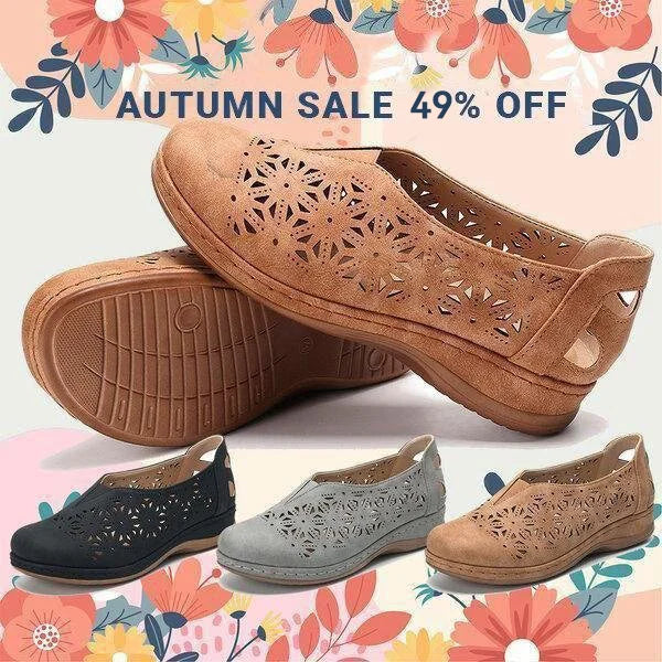 Women Hollow Out Slip Resistant Comfy Elastic Band Slip On Casual Flats