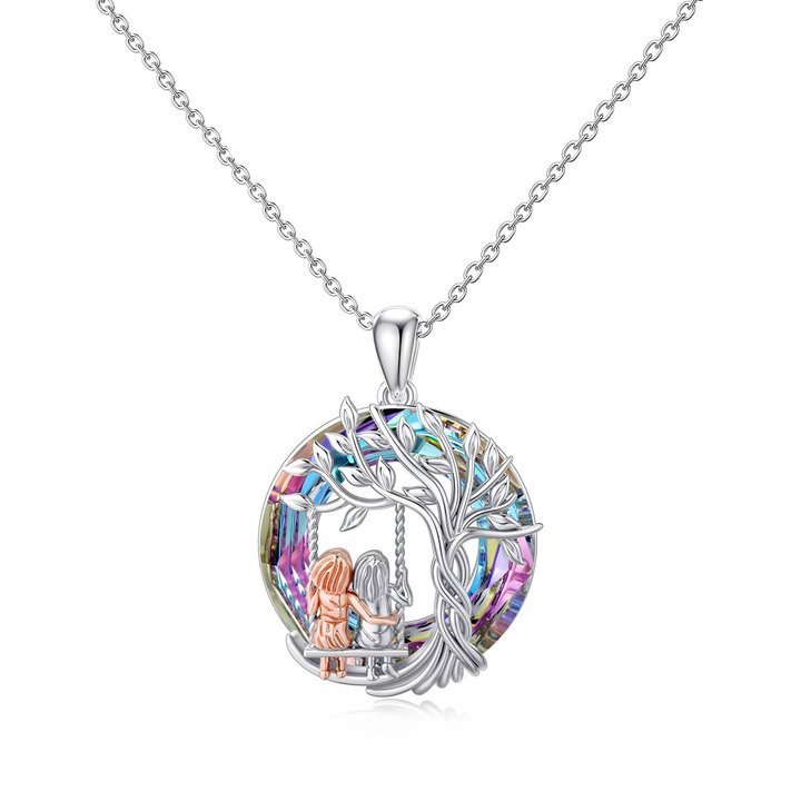 For Sister  S925 There no greater gift than sisters Crystal Tree of Life Necklace