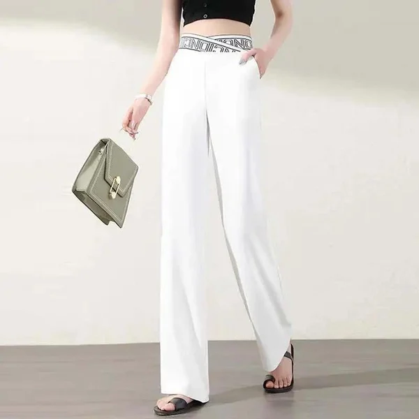 Ice Silk High Waist Wide leg Pants