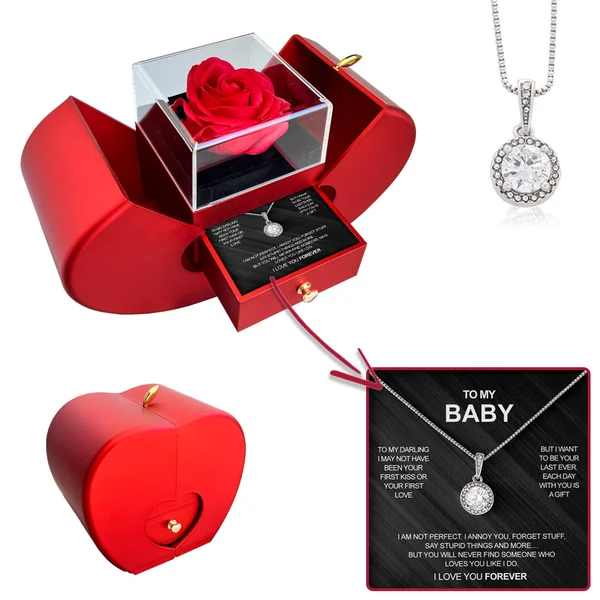 Cupronickel Necklace With Real Rose