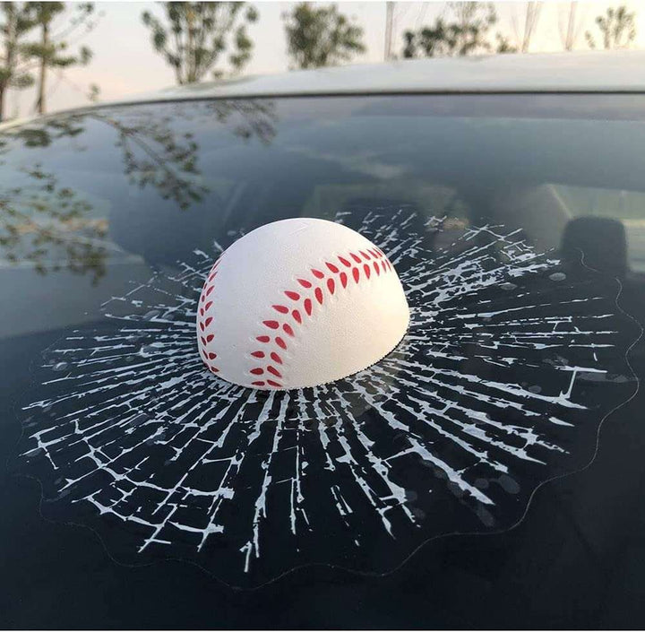 3D Car Window Crack Decal