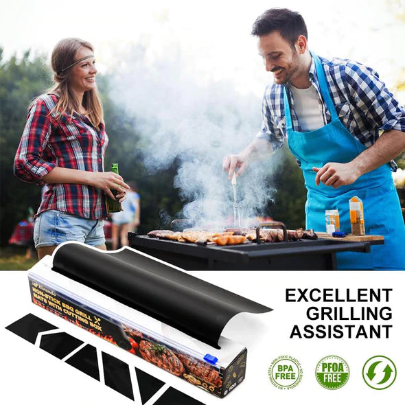 Non Stick BBQ Grill Mats with cutting box