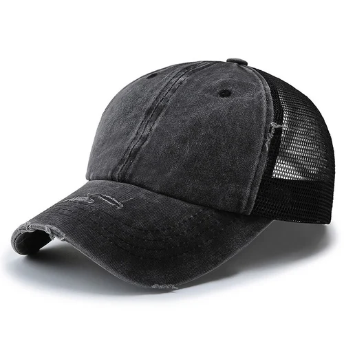 Washed Dad Hat with Ponytail Hole