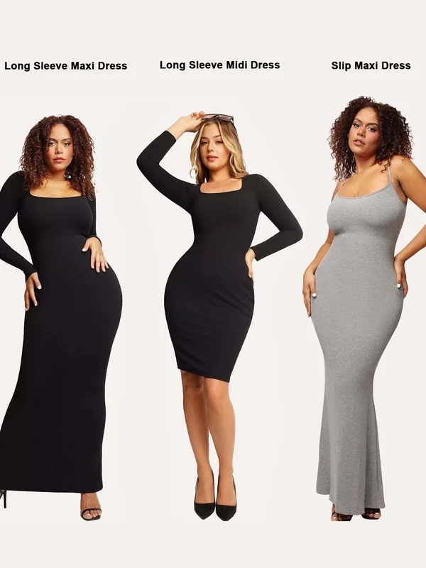 BUILT IN SHAPEWEAR MODAL SOFT LOUNGE DRESSES