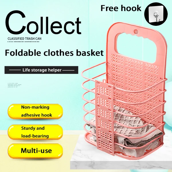 Folding wall mounted non perforated storage baskets