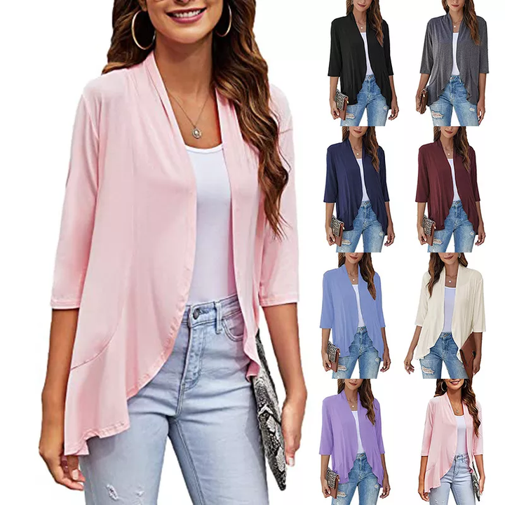 WOMENS CASUAL LIGHTWEIGHT OPEN FRONT CARDIGANS
