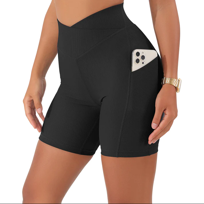 Crossover Ribbed Pocket Shorts