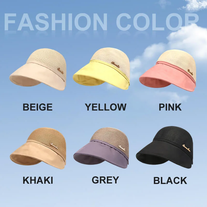 Womens large brim sunscreen hat for beach outing in summer