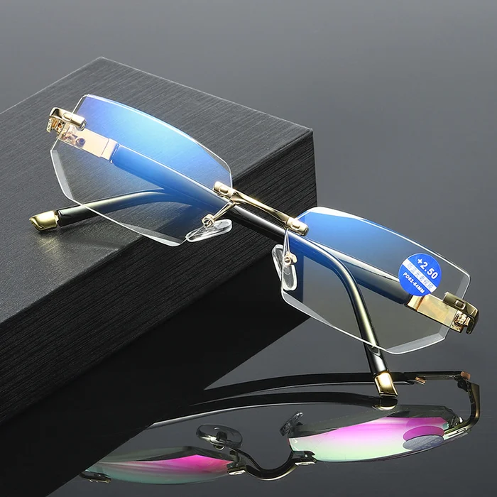High hardness anti blue light intelligent dual focus reading glasses