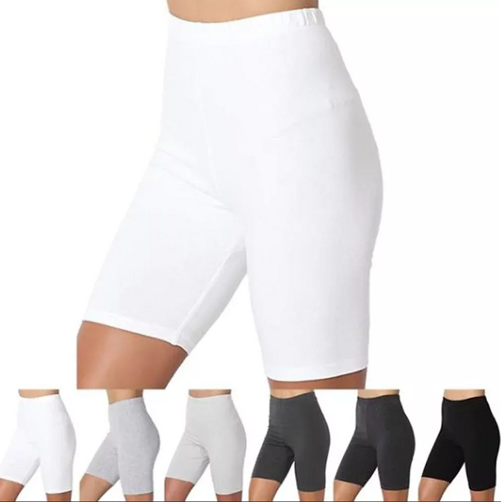 Womens solid color flat five-point yoga sports and leisure pants