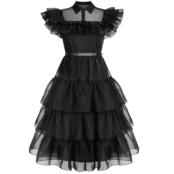 Black gauze skirt Adams family cosplay costume