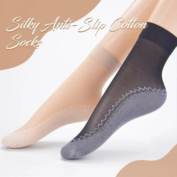 Silky Anti Slip Cotton Socks