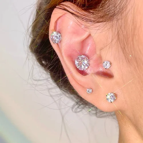 Magnetic Zircon Stud  Ear Clip