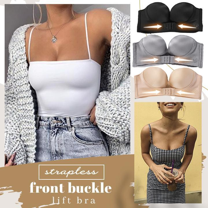 FRONT BUCKLE STRAPLESS ULTRA LIFT BRA