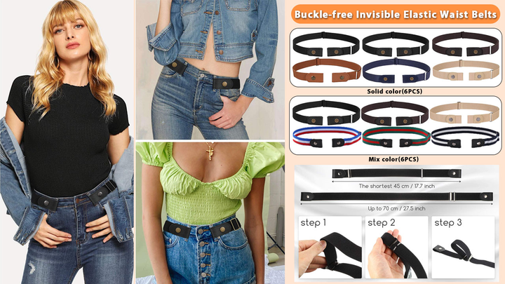BUCKLE FREE INVISIBLE ELASTIC WAIST BELTS