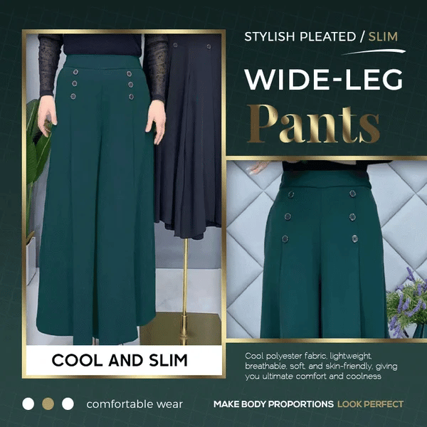 Stylish Pleated Wide Leg Pants