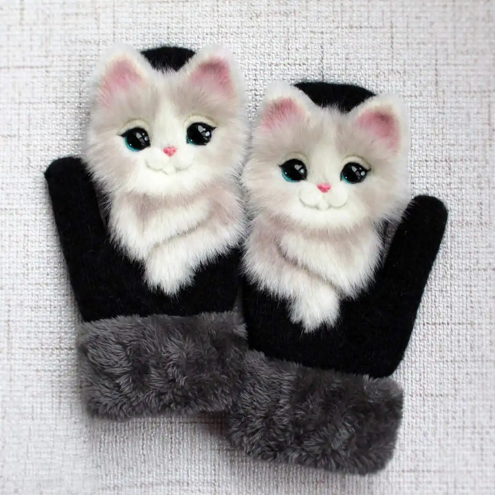Hand knitted animal Mittens