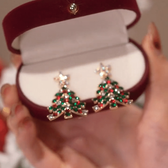 Shiny Christmas Tree Earrings