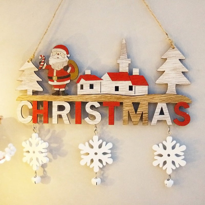 Wood Christmas Door Hanging Ornaments