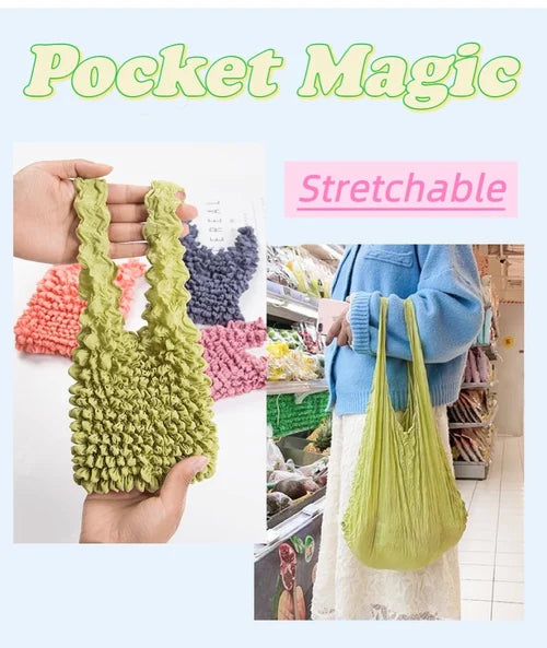 Magic stretch bag pleated bag