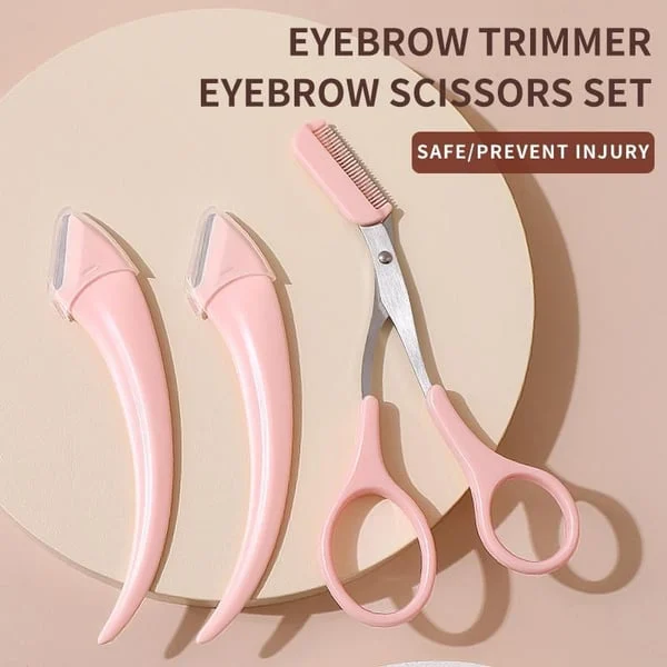 Crescent eyebrow trimmer set eyebrow scissors with comb