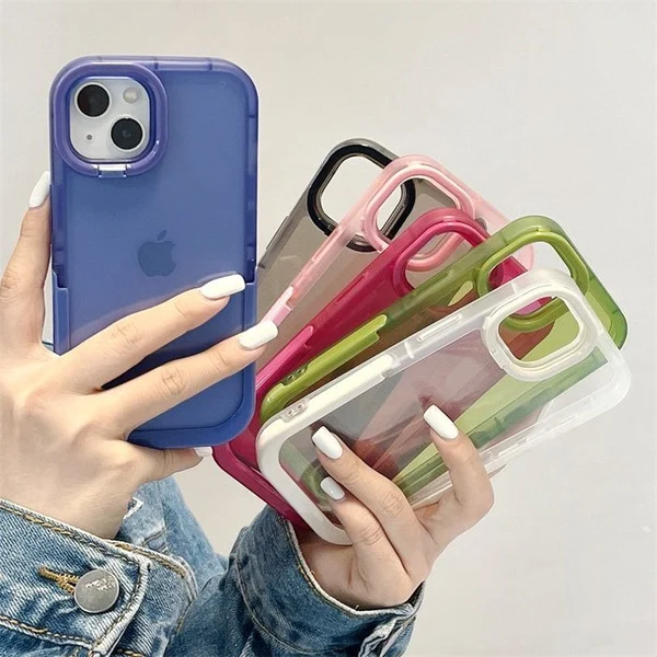 2022 NEW Double Stand Transparent TPU Phone Case