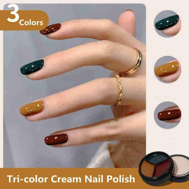 Solid Tricolor Cream Nail Polish
