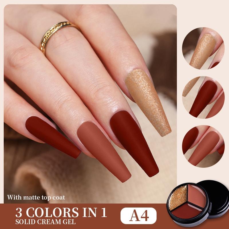 Solid Tricolor Cream Nail Polish